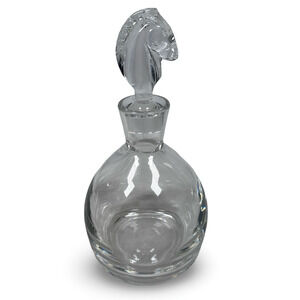 Steuben Equestrian Horse Head Stopper Crystal Decanter Bottle Signed The Grove